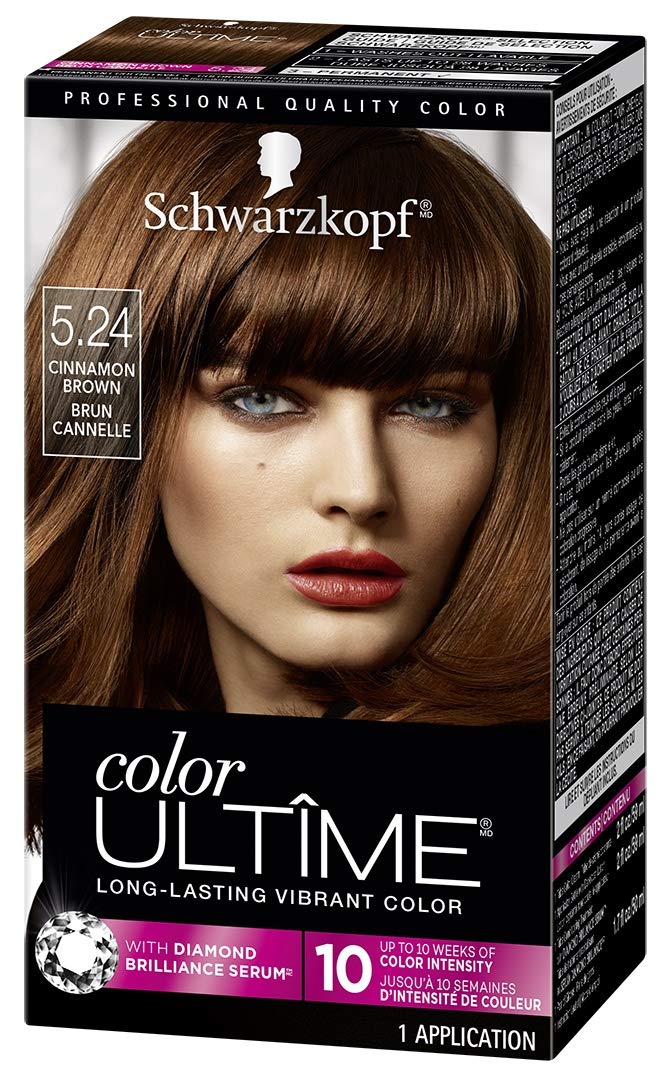 Schwarzkopf Color Ultimate Permanent Hair Dye Cream, 5.24 Cinnamon Brown