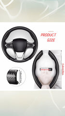 Sweet seven Carbon Fiber Steering Wheel Cover - Non-Slip Universal Fit for Men and Women - Enhance Safety and Style - Black Car Wheel Protector Accessory