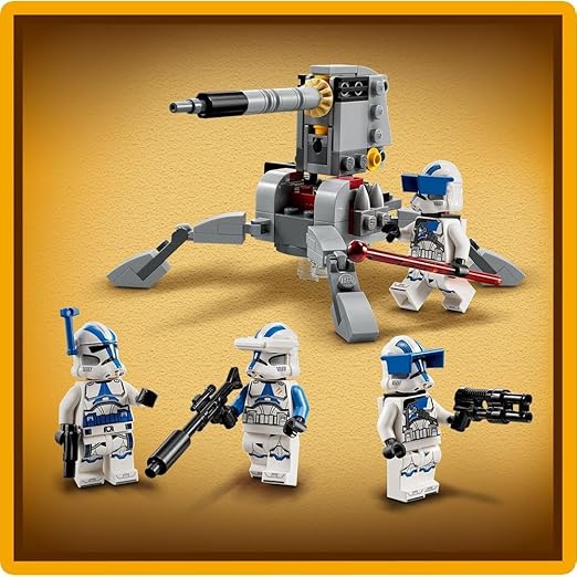 LEGO 75345 Star Wars 501st Clone Troopers Battle Pack Set, Buildable Toy with AV-7 Anti Vehicle Cannon and Spring Loaded Shooter plus 4 Characters