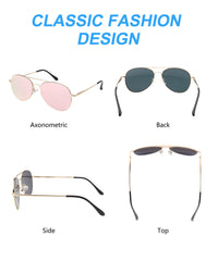 PUKCLAR Pilot Sunglasses Mens Polarised Sunglasses Womens Mirrored Lens