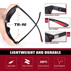 GQUEEN Classic Horn Rimmed Semi Rimless Polarized Sunglasses for Men Women GQO6