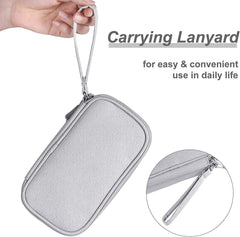 ELECDON Travel Cable Bag Small Electronic Accessories Storage Pouch for Hard Drive Charger Earphone USB SD Card Light Grey