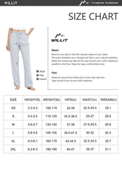 Willit Women's Cotton Sweatpants Open Bottom Yoga Sports Pants Straight Leg Lounge Loose Fit Athletic Pants with Pockets - Light Gray