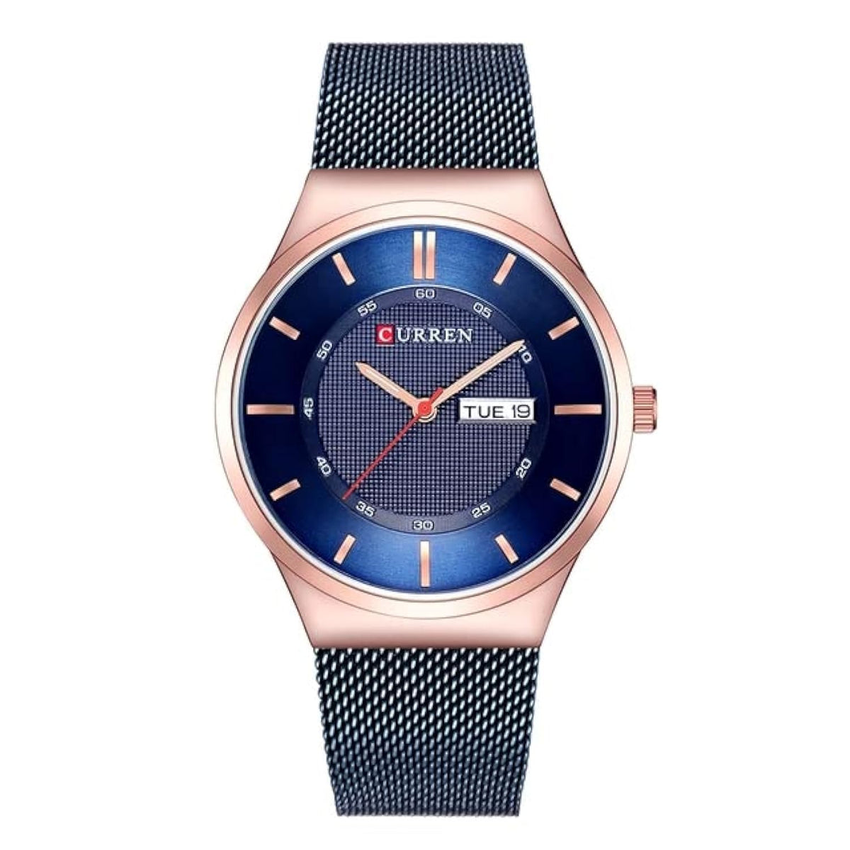 CURREN Anself 8311 Men Watch Quartz Brand Watch Wristwatch Calendar Time Display Stainless Steel Watch - Blue