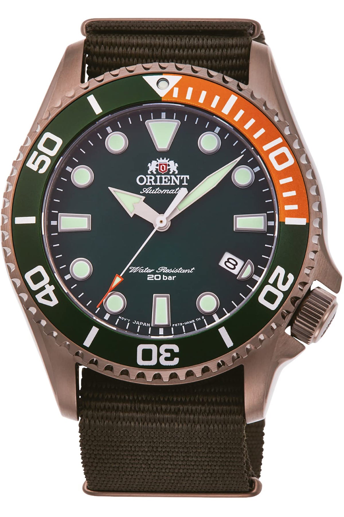Orient RA-AC0K04E10B Icon Analog Automatic Sports Watch for Men, 43.5 mm Case Size, Green