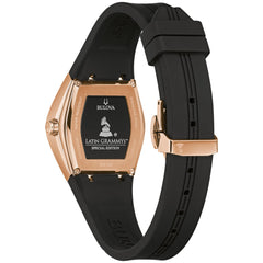 Bulova Latin Grammy Silicone Strap - 97L163 - Rose Gold Tone/ Ladies