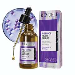 REVUELE Retinol Night Serum, Lightweight Face Serum with Retinol, Hyaluronic Acid & Panthenol 1 fl.oz