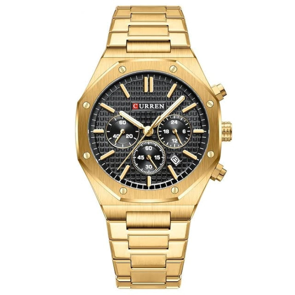 CURREN 2023 Watch Men's Quartz Luxury Luminous Wrist Watch With Stainless Steel Chronograph watch For Men 8440 - GOLD