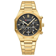 CURREN 2023 Watch Men's Quartz Luxury Luminous Wrist Watch With Stainless Steel Chronograph watch For Men 8440 - GOLD