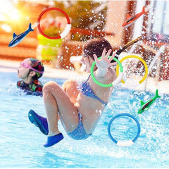 AM ANNA 26 PCS Diving Toy for Pool Use Underwater Swimming/Diving Pool Toy Rings, Toypedo Bandits,Stringy Octopus and Diving Fish with Under Water Treasures Gift Set Bundle