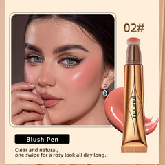 Liquid Contour Beauty Wand, Highlighter and Bronzer Stick with Cushion Applicator, Long Lasting Natural Shimmer Smooth Silky Cream Face Highlighter Bronzer Stick Makeup (#02)