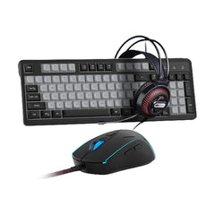 MageGee Gk980 Wired RGB Light Gaming Keyboard + Mouse + Headset - Black & Gray