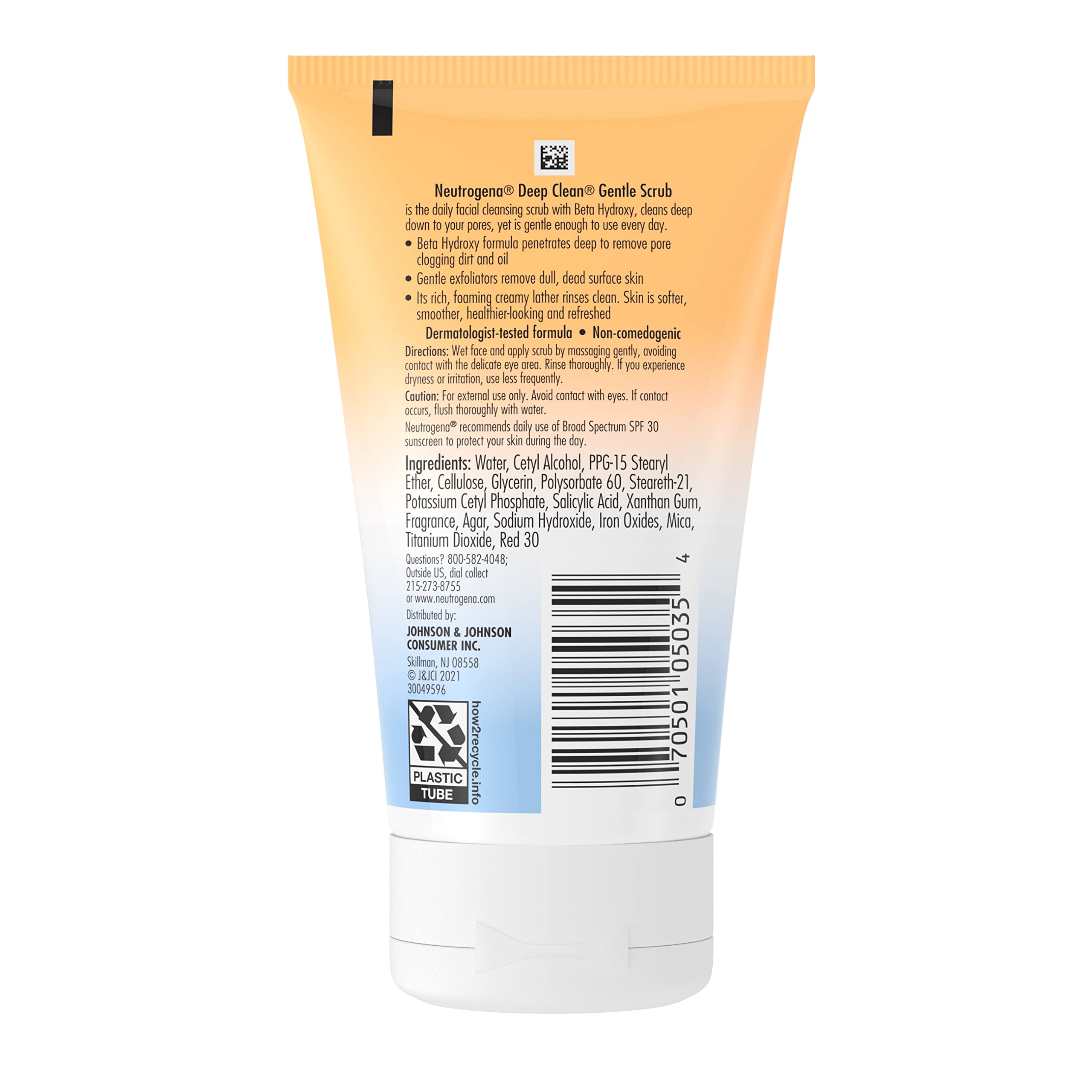 Neutrogena Deep Clean Gentle Daily Facial Scrub, Oil-Free Cleanser 4.2 fl. Oz