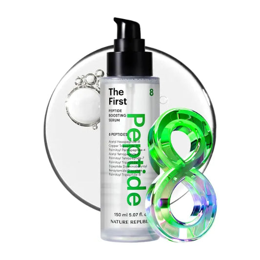 Nature Republic The First Peptide Boosting Serum, 8 Peptides, Niacinamide & Triple Hyaluronic Acid Complex, 150ml/5.07 fl oz