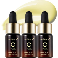 medicube Deep Vita C Serum 2.0 || 14.5% Pure Vitamin C reduce the appearance of hyperpigmentation, dark spots, and blemishes - 10g (Pack of 3)