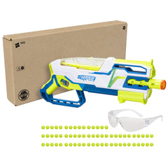 Nerf Hyper Bundle, Siege-50 Pump-Action Blaster, 65 Rounds, Up to 110 FPS Velocity, Eyewear (Amazon Exclusive)