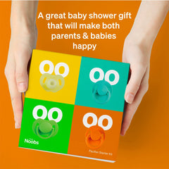 Love Noobs Pacifiers 0-6 Months, Baby Pacifier Starter Kit, Newborn Silicone Binky, Natural Rubber Pacifier 0-3 Months, Orthodontic Pacifier, Teething Pacifiers Soothers, 4 Pack, Baby Registry Gift
