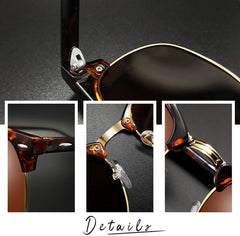 Joopin Polarized Semi Rimless Sunglasses Men Women, Classic Half Frame Sun Glasses UV Protection