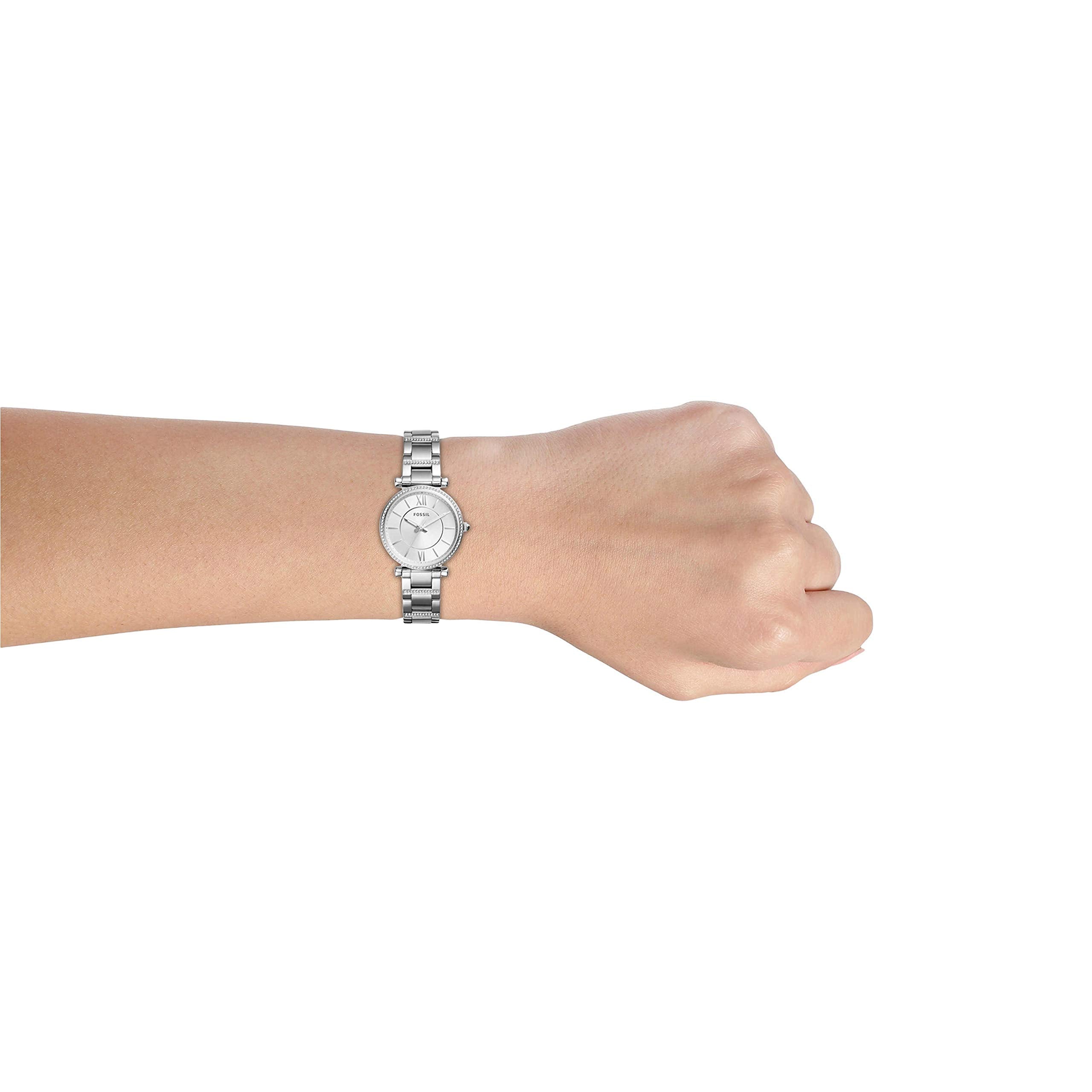 Fossil Women's Carlie Stainless Steel Casual Quartz Watch, Carlie - ES4432 Silver