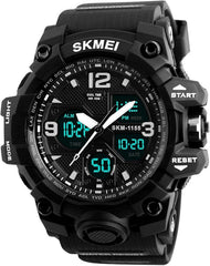 SKMEI Sport Watch For Men Analog-Digital Plastic Waterproof Black- 1155