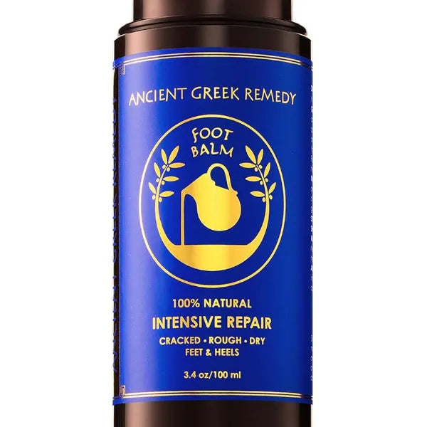 Ancient Greek Dry Cracked Heels Repair Organic Foot Cream for Dry Feet & Callus with Jojoba, Lavender, Almond, Olive & Vitamin E Oil Natural Foot Balm & Moisturizer for Skin Hydrating Foot Treatment 3.4 oz