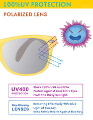 Flexible Kids Sunglasses Polarized Sports Sun Glasses Girls Boys Shades with Straps UV400 Protection Eyewear for Age 2-10