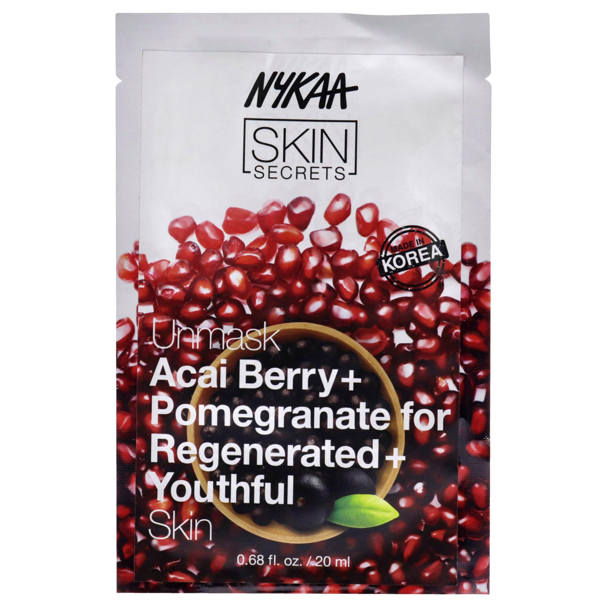 Nykaa Naturals Skin Secrets Bubble Sheet Mask- Acai Berry and Pomegranate