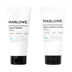 MARLOWE. Shave Cream No. 141 & Post Shave Lotion No. 144 – 6oz Each – Conditioning Shave Cream & Aftershave Lotion for Smooth, Soothing, Close Shave – Men's Shaving Kit Essentials, 2-Pack