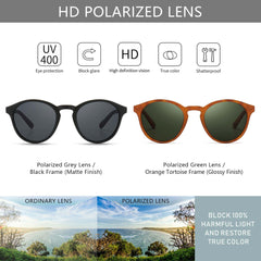 SUNGAIT Women's Classic Vintage Round Polarized Sunglasses Retro Style UV400 SGT166