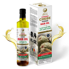 AMALICO Oil for Hair Growth with Chebe Powder - Ready to use Organic Oil for Scalp and Dry Damaged Hair - Natural Oil Infused with Canola, Palm, Ostrich and Olive Oil - 250 ML