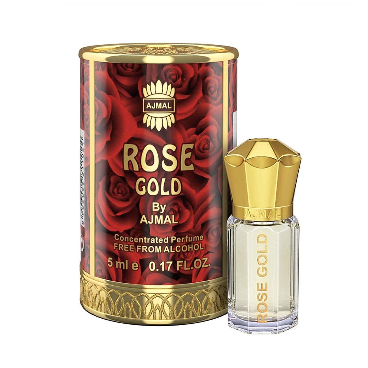 Ajmal ROSE GOLD Attar | Floral & Fruity Fragrance | Unisex Non-Alcoholic | Long Lasting Attar Men & Women - 5 ML