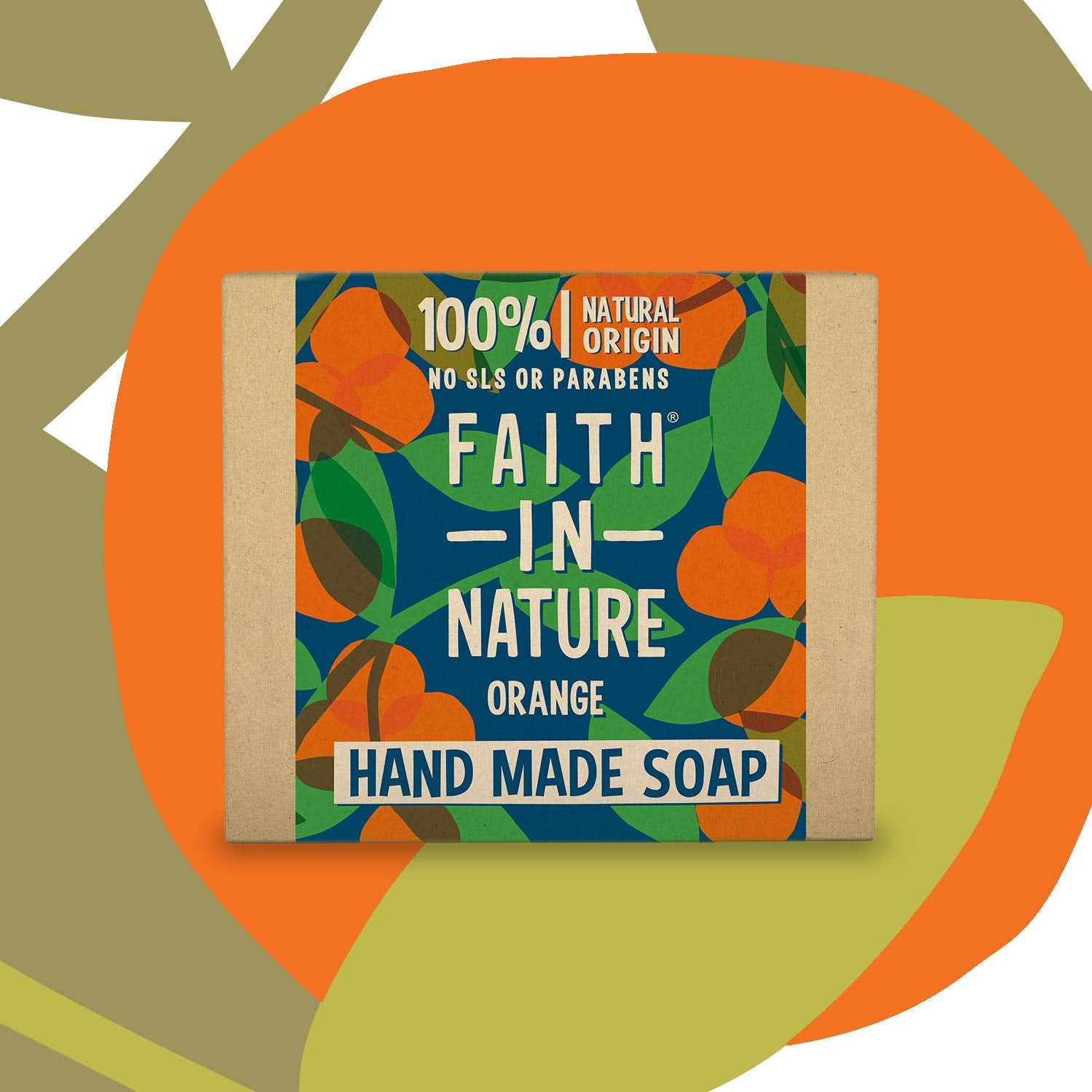 Faith in Nature | 100 g | Orange Handmade Soap | 100% Natural Origin | Detoxifying | No SLS or Parabens | Vegan & Cruelty-Free Skincare