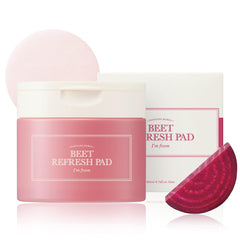I'm from I’m Beet Refresh Pad 60 Sheets, Triple-Layered Pads Hold 260ml Essence, 20% red Beet Extract Korea, Full of Moisture with a Slice of Red Beet, Vitality for Dull, Rough Skin