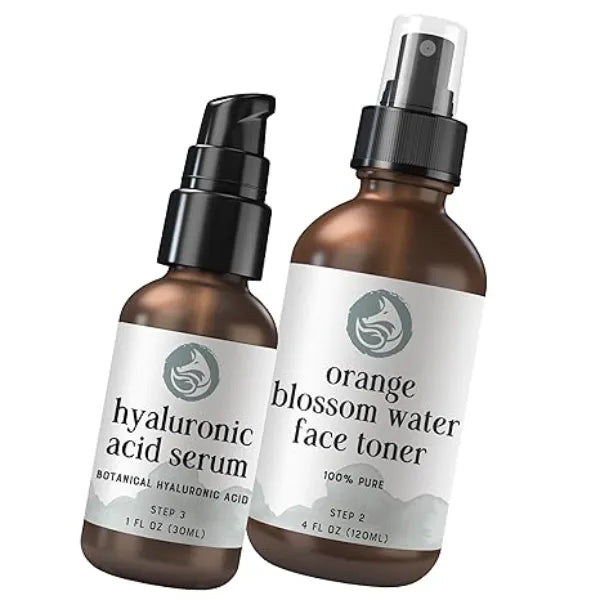 Foxbrim Naturals Ultimate Hydration and Radiance Duo Hyaluronic Acid Face Serum & Orange Blossom Water Toner