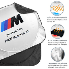 COOLBABY Car Sunshade BM Windshield Cover Inner Sun Shade Visor UV Protection 160x85cm for 4-Series 5-Series 7-Series X1 X3 X4 X5 X6 I8