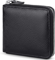 Huztencor Zipper Wallet Men RFID Blocking Leather Bifold Credit Card Wallets (FBA) - Black