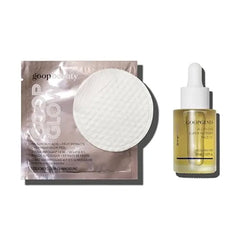 goop Beauty Glowing Skin Kit 4 Pack of Glycolic Acid Peel Pads 1 fl oz of Hydrating Face Oil
