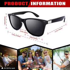 GQUEEN Classic Horn Rimmed Semi Rimless Polarized Sunglasses for Men Women GQO6