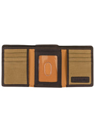 Timberland PRO mens Leather RFID Trifold Wallet With ID Window Wallet - Dark Brown/Pullman