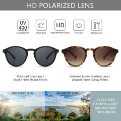 SUNGAIT Women's Classic Vintage Round Polarized Sunglasses Retro Style UV400 SGT166