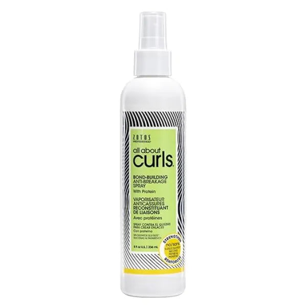 ALL ABOUT CURLS Bond-Building Anti-Breakage Spray, Strengthens & Protects, Vegan & Cruelty Free, Sulfate Free, 8 Fl Oz