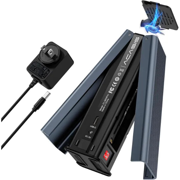 ACASIS M.2 NVMe SSD Cloner – Dual-Bay Offline Duplicator with Cooling Fan, USB-C to M.2, Supports PCIe 2230/2242/2260/2280