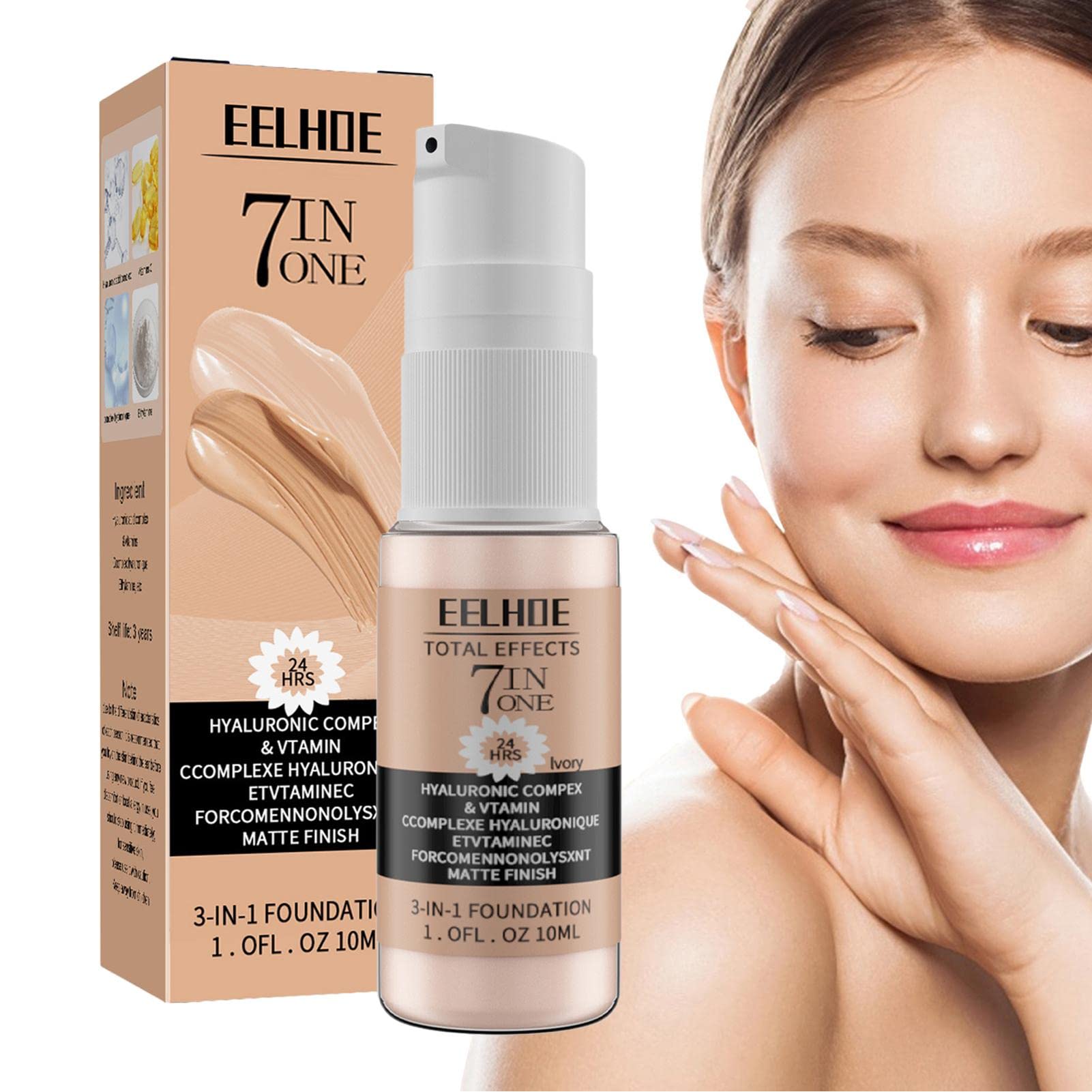 Light Makeup Liquid Foundation,Full Coverage Waterproof Smoothing Foundation | Full Coverage Long-Lasting Matte Foundation