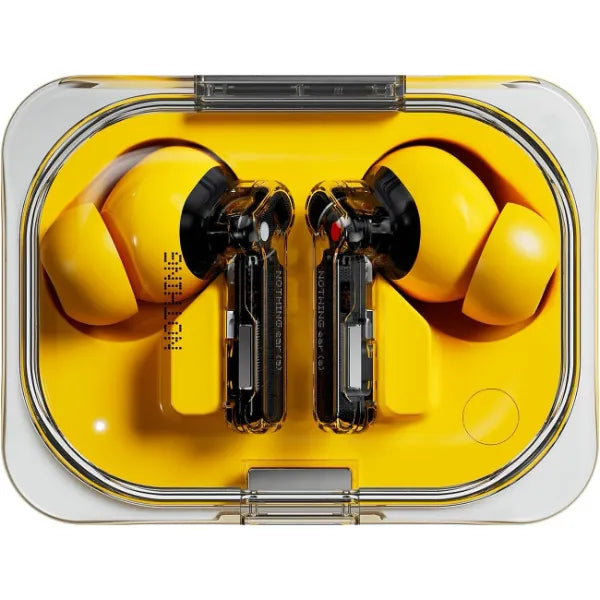 Nothing Ear 2024 Bluetooth Compatible Android/iOS Earbuds ChatGPT Integration, 45dB Hybrid Noise Cancelling, Equaliser, Dual Connect, 42.5H Water & Dust Resistance IP54 - Yellow