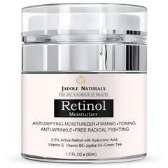 Jadole Naturals Beauty Retinol Moisturizer Cream- 50ml | For Face & Eye Firming, Toning, Anti- Wrinkle, Free- Radical Fighting With Hyaluronic Acid, Vitamin E, Vitamin B5 | For All Skin Types