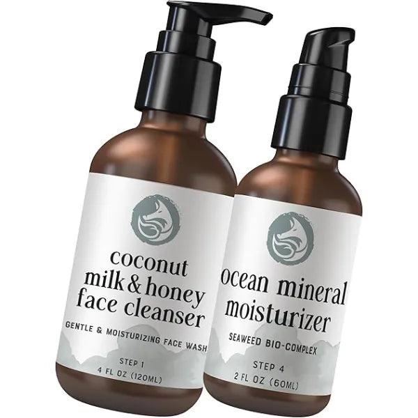 Foxbrim Naturals Radiant Skincare Duo Coconut Milk & Honey Cleanser & Ocean Mineral Moisturizer