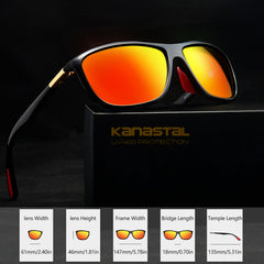 KANASTAL Polarized Sports Sunglasses for Men Women, Classic Square Sun Glasses Driving Cycling Outdoor Lightweight Shades for Womens 100% UV400 Protection
