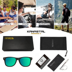 KANASTAL Polarized Sunglasses Men, Fashion Square Sun Glasses Women, Classic Shades for Womens, Driving Fishing Outdoor 100% UV400 Protection