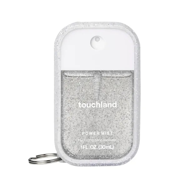 Touchland Hydrating Hand Sanitizer Spray, Special Edition Confetti Cake Mist + Frosted Sparkle Case Set, 1 FL. OZ. Travel Size Power Mist Spray