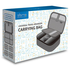 Sisma Travel Cords Organizer Universal Small Electronic Accessories Carrying Bag for Cables Adapter USB Sticks Leads Memory Cards, Gray